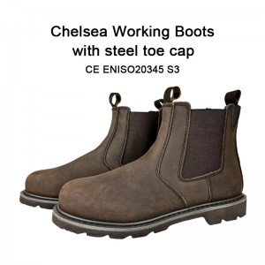 Chelsea Goodyear-Welt bòt k ap travay ak asye zòtèy ak asye midsole