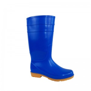 Blue PVC travay dlo bòt pou manje ak bwason endistriyèl