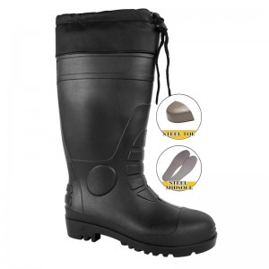 Amabhuzu emvula we-CE ubusika PVC ngokuphepha nge-toe yensimbi kanye ne-midsole