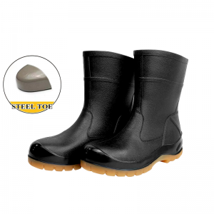 Cheviy wellington pvc bòt dlo sekirite ak asye zòtèy ak midsole