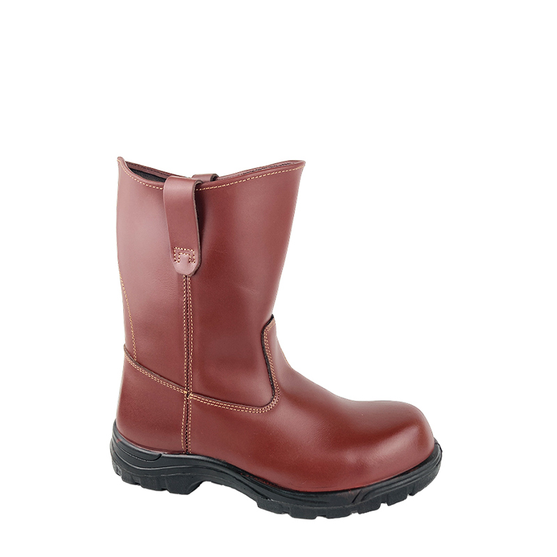 Imfashini ebomvu yenkomo ebomvu yesikhumba evikelekile nge-boot enezinzwane ne-kelvar midsole