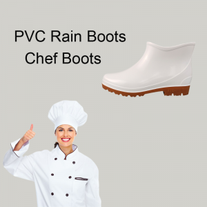 Blan ki ba koupe anti-glise chef pvc bòt dlo k ap travay