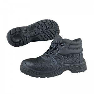 I-Lace-Up Black Steel Toe Work amabhuzu wesikhumba