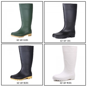 ស្បែកជើងកវែងទឹករបស់ PVC មិនរអិលសម្រាប់ឈើដីឥដ្ឋនិងកសិដ្ឋាន