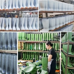 ស្បែកជើងកវែងទឹករបស់ PVC មិនរអិលសម្រាប់ឈើដីឥដ្ឋនិងកសិដ្ឋាន