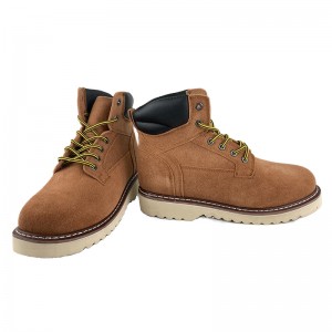 ເກີບຫນັງງົວ suede suede suede ທີ່ມີເກີບເຫຼັກແລະເຫລັກ