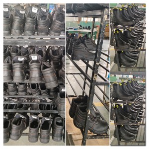 I-Lace-Up Black Steel Toe Work amabhuzu wesikhumba