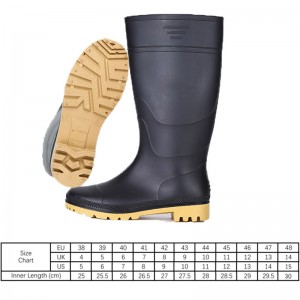 Jenou-wo nwa PVC ki enpèmeyab gumboots agrikilti plenn bòt kawotchou zòtèy kawotchou