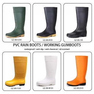 Jenou-wo nwa PVC ki enpèmeyab gumboots agrikilti plenn bòt kawotchou zòtèy kawotchou