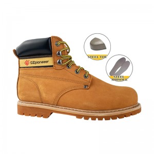 Jòn nubuck goodyear welt soulye sekirite ak asye zòtèy ak midsole