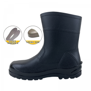 Boots PVC kaki keluli anti-statik kalis air untuk medan perlombongan dan minyak