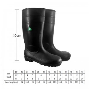 Amabhuzu we-CSA aqinisekisiwe we-PVC ukuphepha emvuleni nge-toe yensimbi kanye ne-midsole
