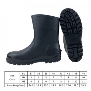 Boots PVC kaki keluli anti-statik kalis air untuk medan perlombongan dan minyak