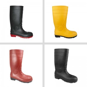 CE Anti-Static PvC ukuphepha imvula ukuphepha nge-toe yensimbi kanye ne-midsole