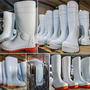 CE endistri manje pvc bòt lapli ak asye zòtèy ak midsole