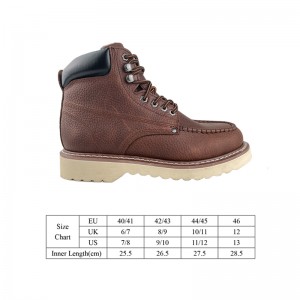 Brown GoodyEar Bear Bear Bett Bear kabaha maqaarka oo leh steel stere iyo Midsole