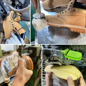 Yellow Nubuck Goodyear Welt Safety Leather Shoes with Steel Toe Cap