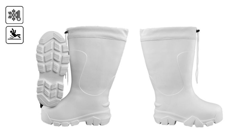 Amabhuzu we-White Lightweight EVA Rain amabhuzu okusha.