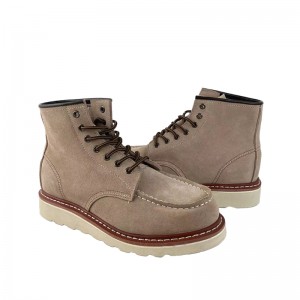 Fashion 6 pous Beige Goodyear welt Stitch k ap travay soulye kwi